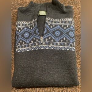 Men’s Wool Blend 1/4 Zip Ski Sweater
